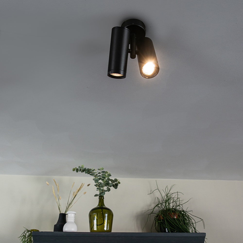 Spot plafond en aluminium noir — vue 3
