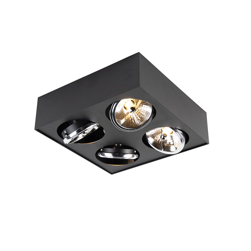 QAZQA Strahler aus Aluminium, schwarz style modern - Aluminium