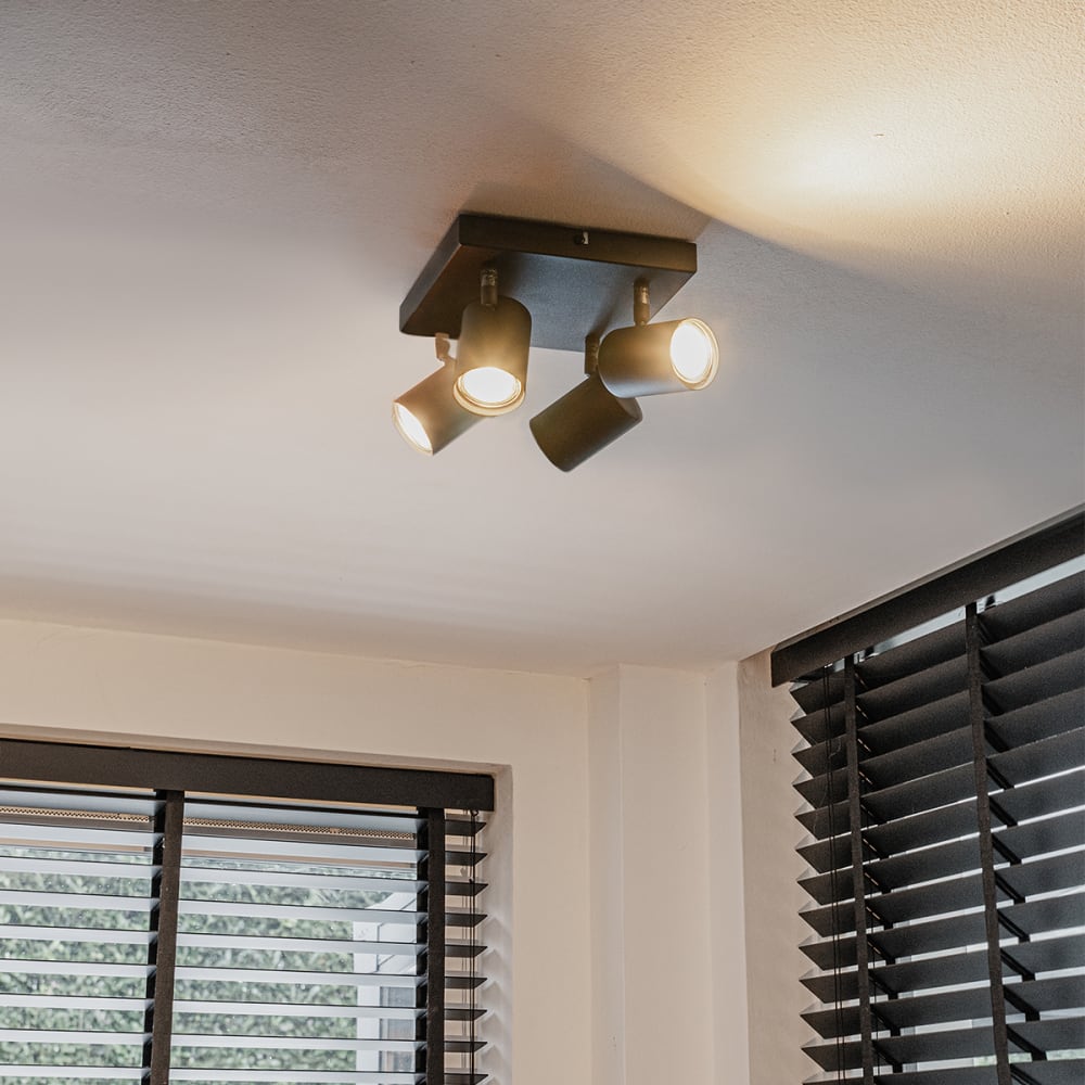 Spot plafond en acier noir — vue 3