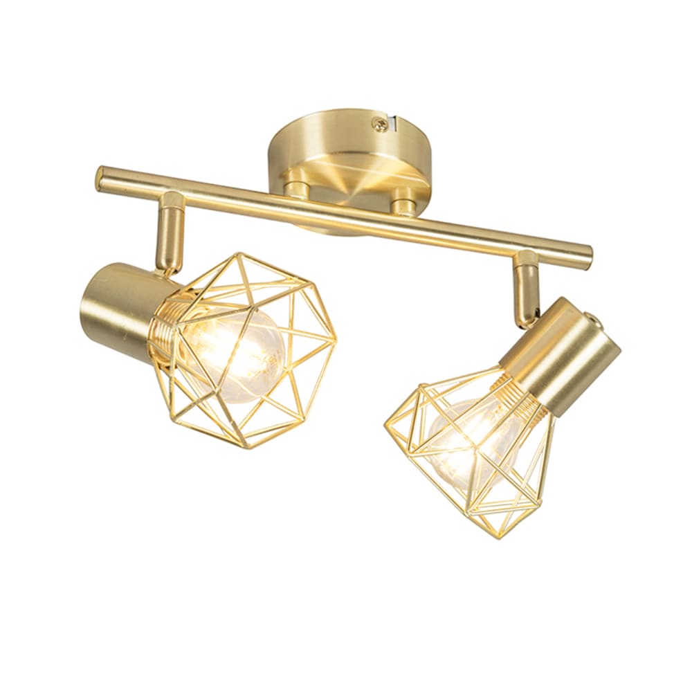 QAZQA Strahler aus Stahl, messing style vintage Gold Metall