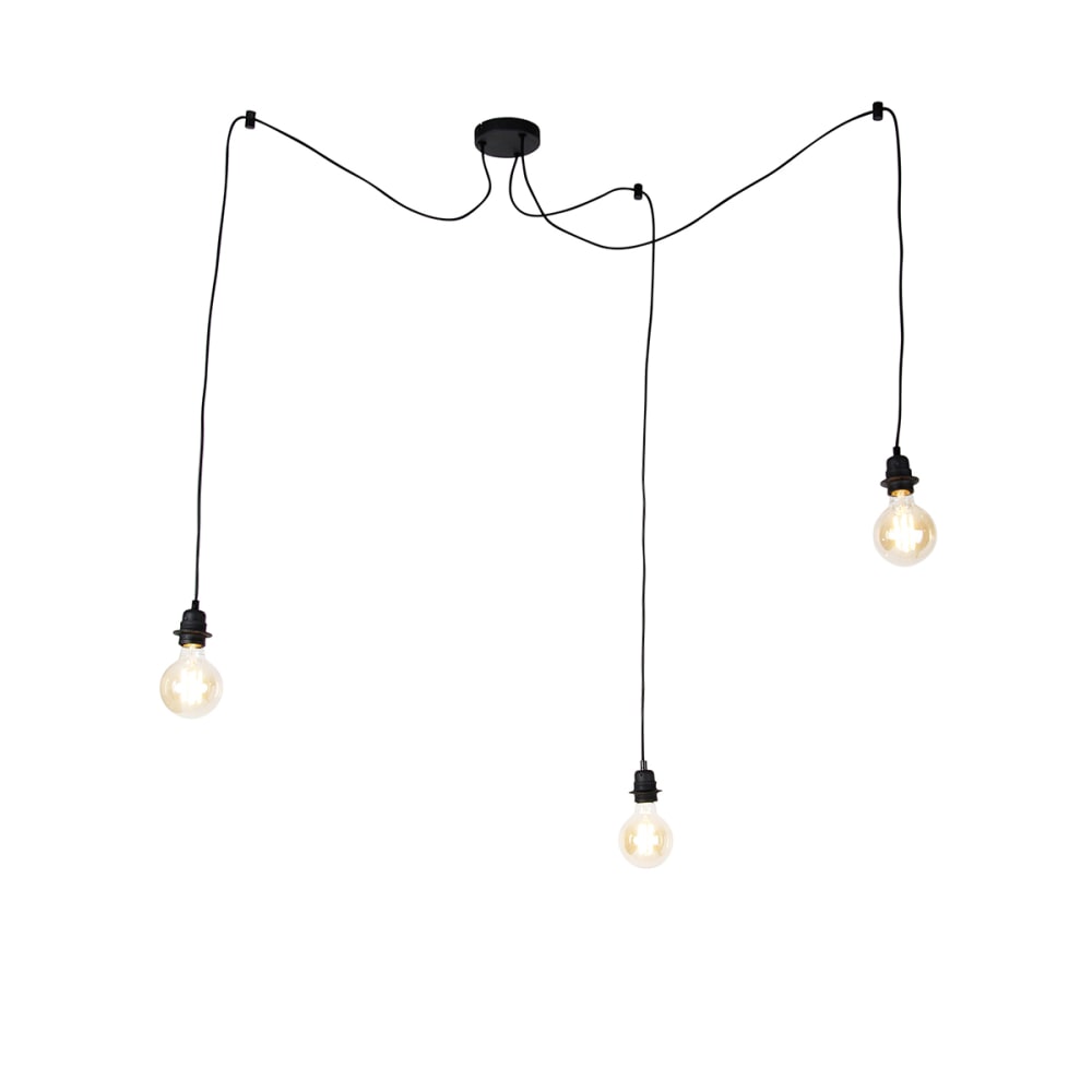 QAZQA Pendelleuchte aus Stahl, schwarz style modern - Metall