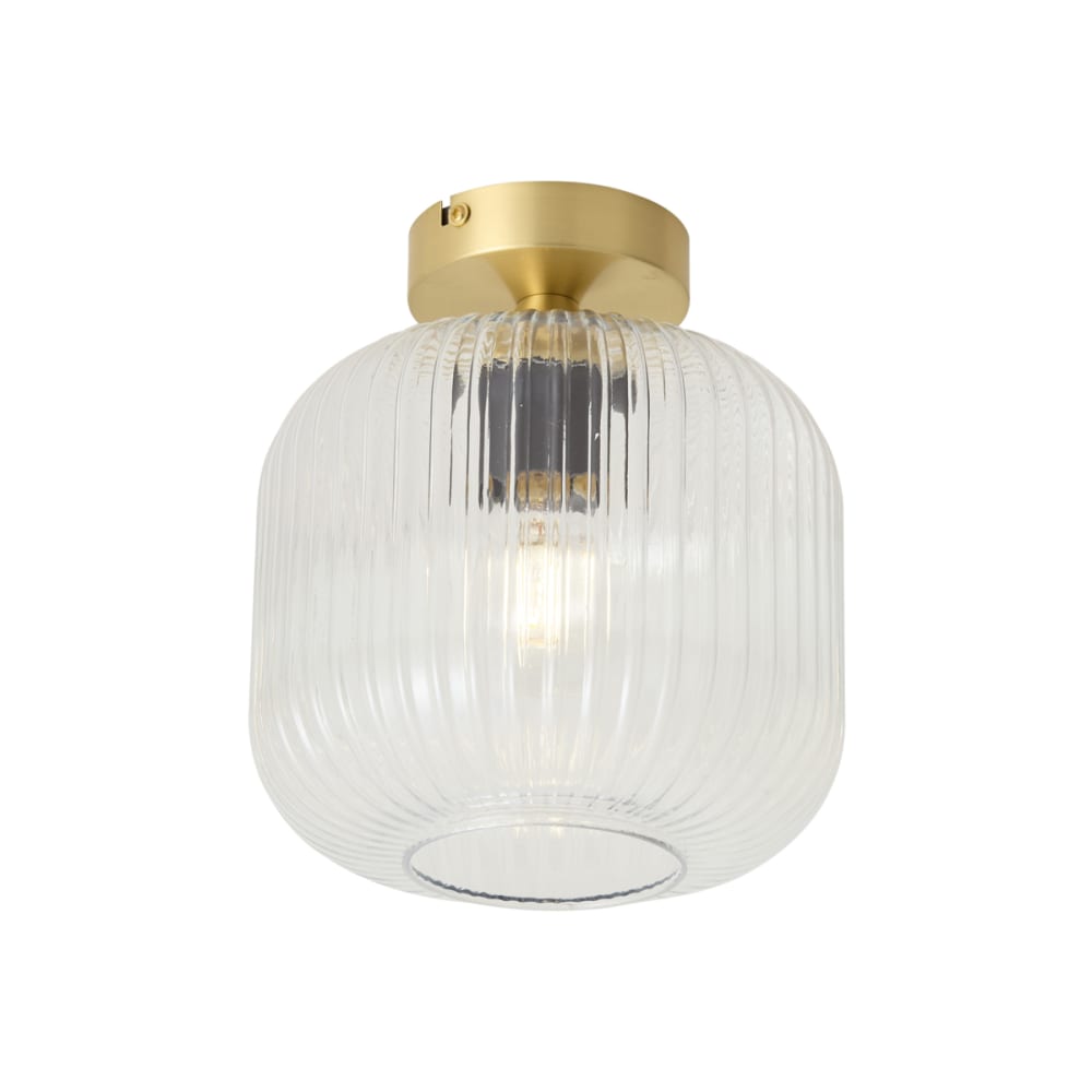 QAZQA Deckenleuchte aus Glas, gold/messing style vintage - Glas