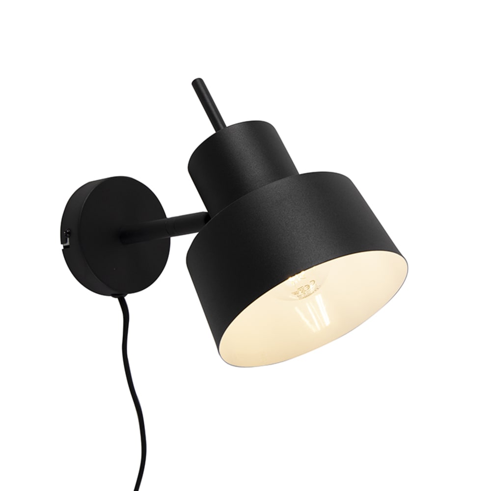 QAZQA Wandleuchte aus Stahl, schwarz style classic chic - Stahl