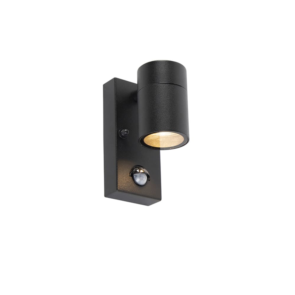 Lampe à  détecteur extérieur en acier inoxydable noir