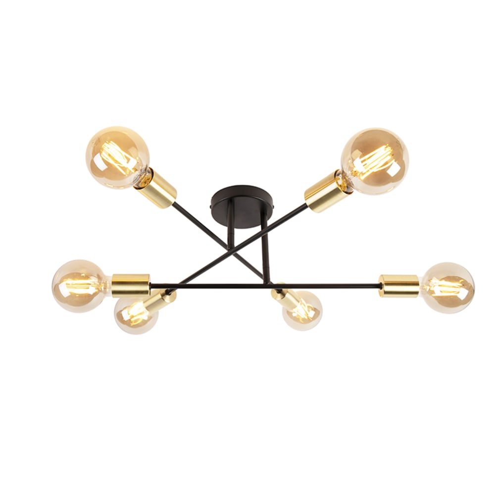 Plafonnier en acier doré