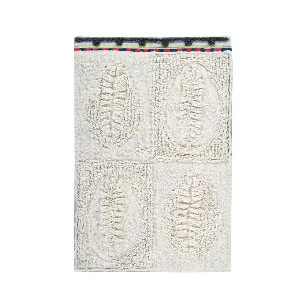 Alfombra lavable de lana beige 80x120
