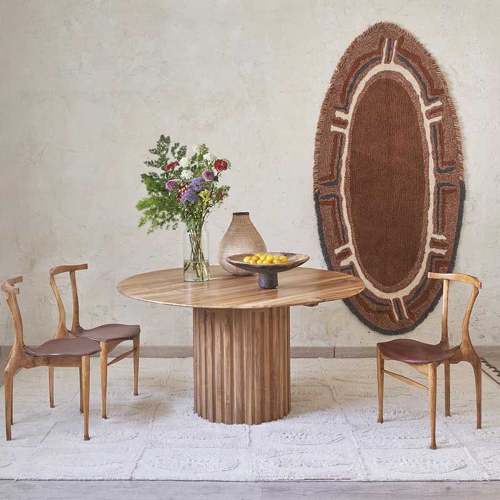 Tapis lavable en laine beige 120x80 — vue 3
