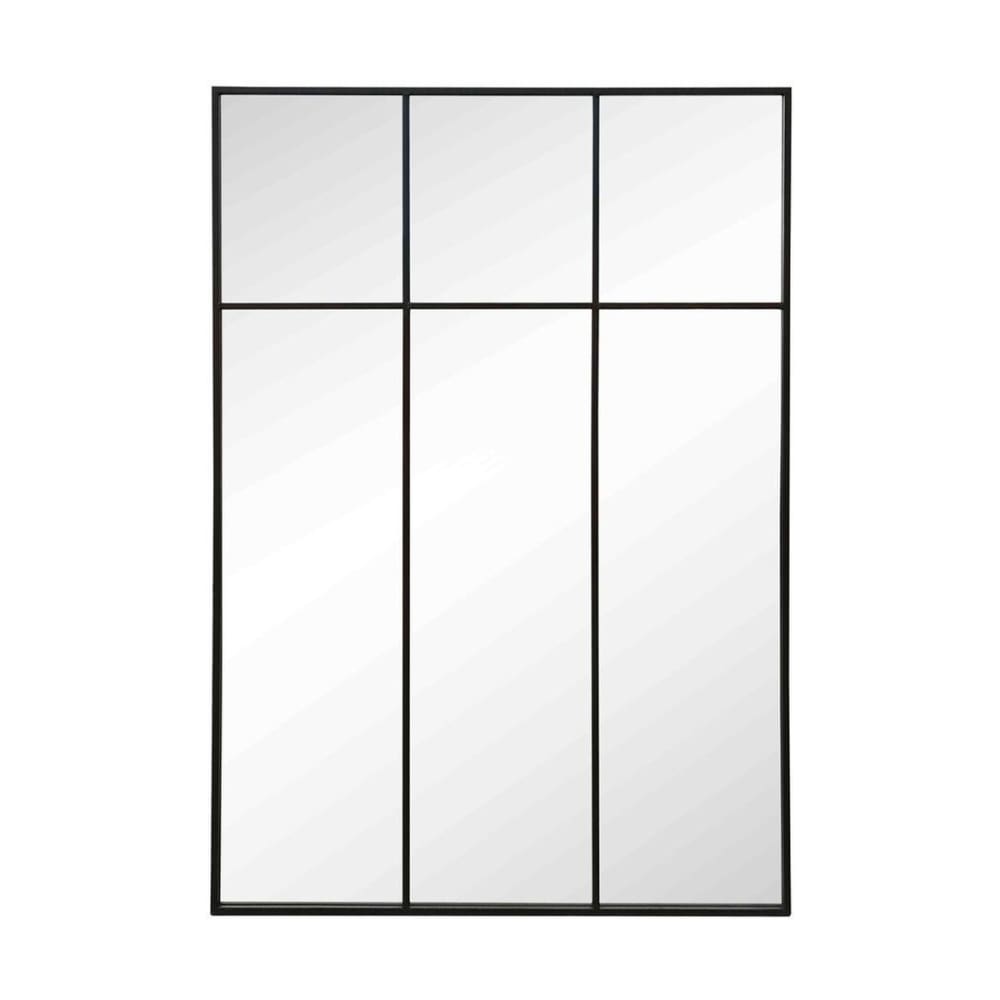 Espejo rectangular de metal negro 105x150 cm