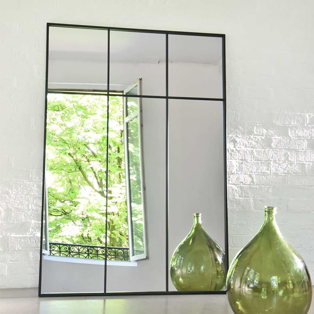Specchio rettangolare in metallo nero 105x150 cm - Decoclico