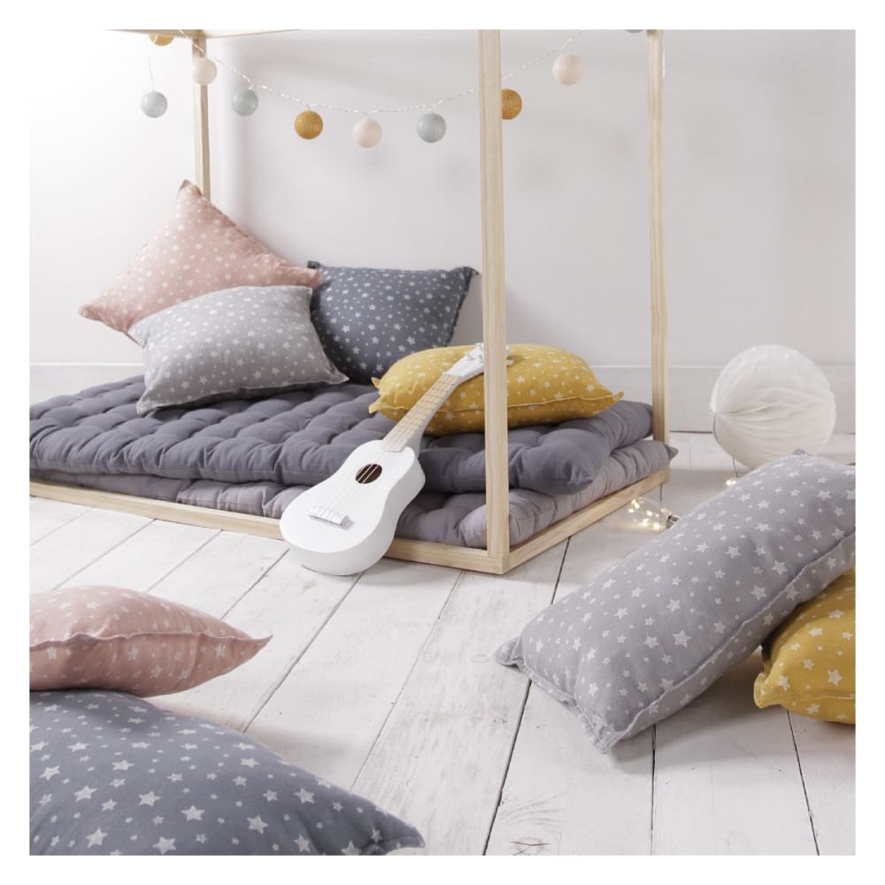 Lot de 2 Coussins imprimé en Coton Bleu 40x40 et 30x50 cm — vue 3