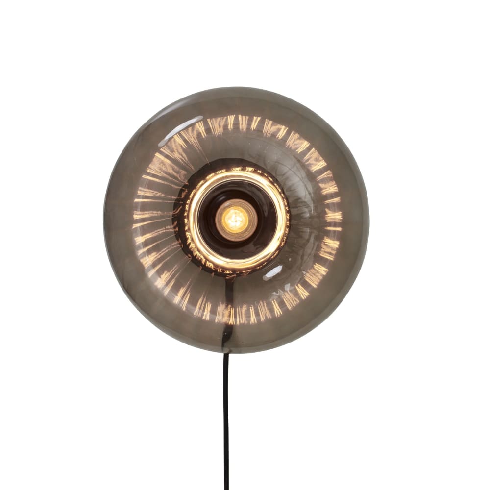 Applique verre noir Ø27cm