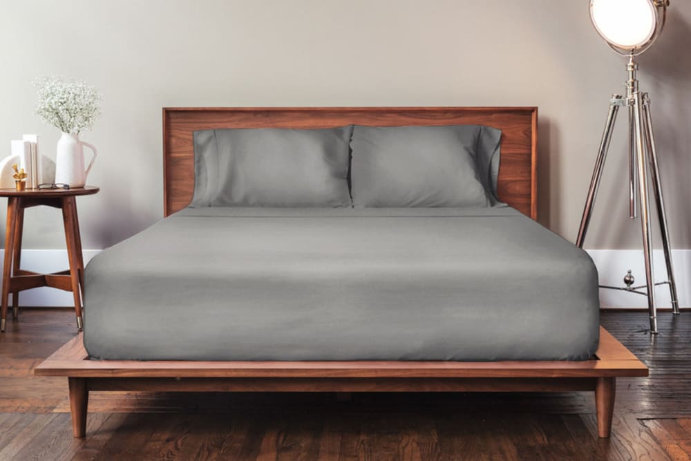 Parure de lit Microfibre 140 x 200 cm Gris Foncé