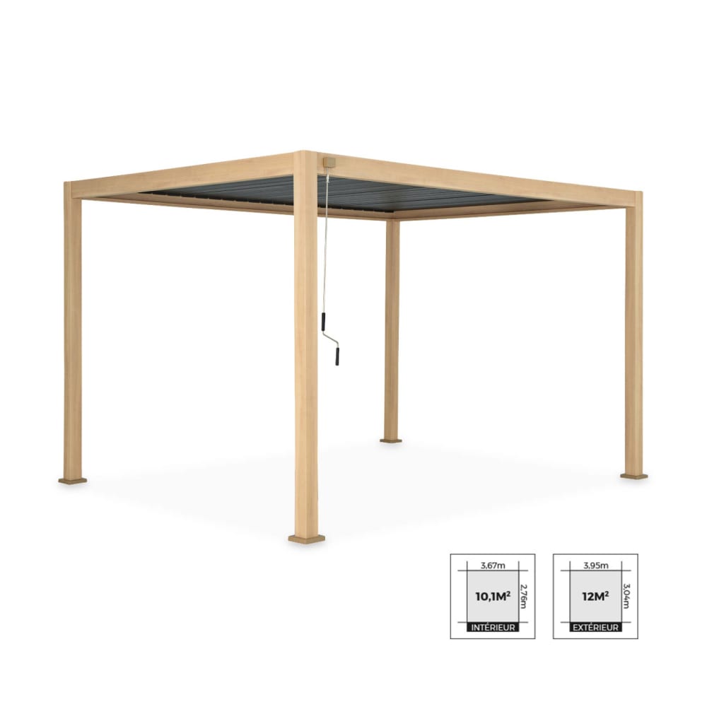 Pergola bioclimatique coloris bois - Maisons du Monde