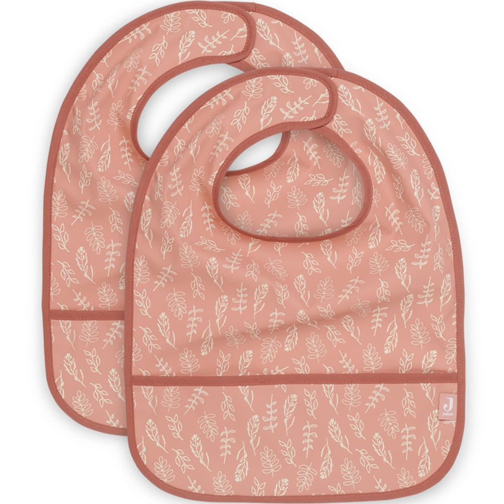 Jollein Lot de 2 bavoirs plastifiés Meadow Rosewood Rose Pes - Polyester - 40x29x0cm
