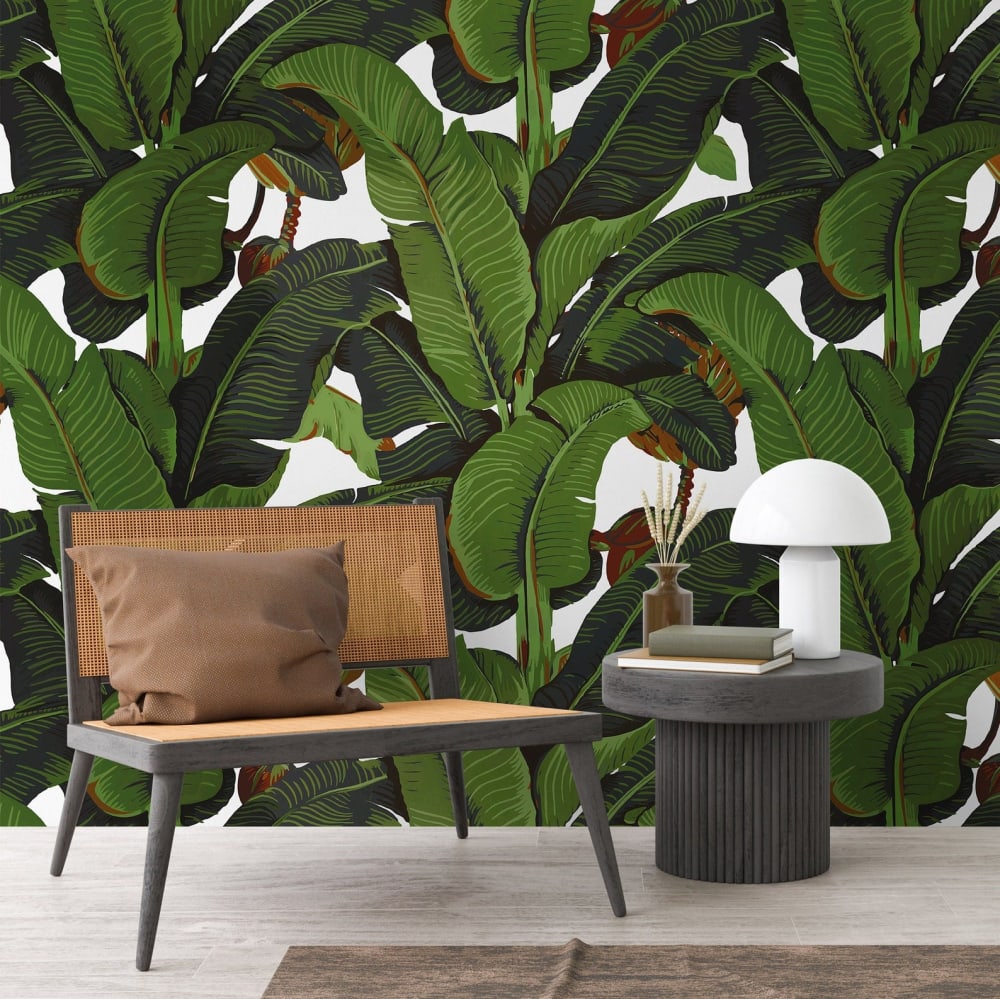 Papier Peint Bananier, papier véritable, 280x200cm, 8 feuilles