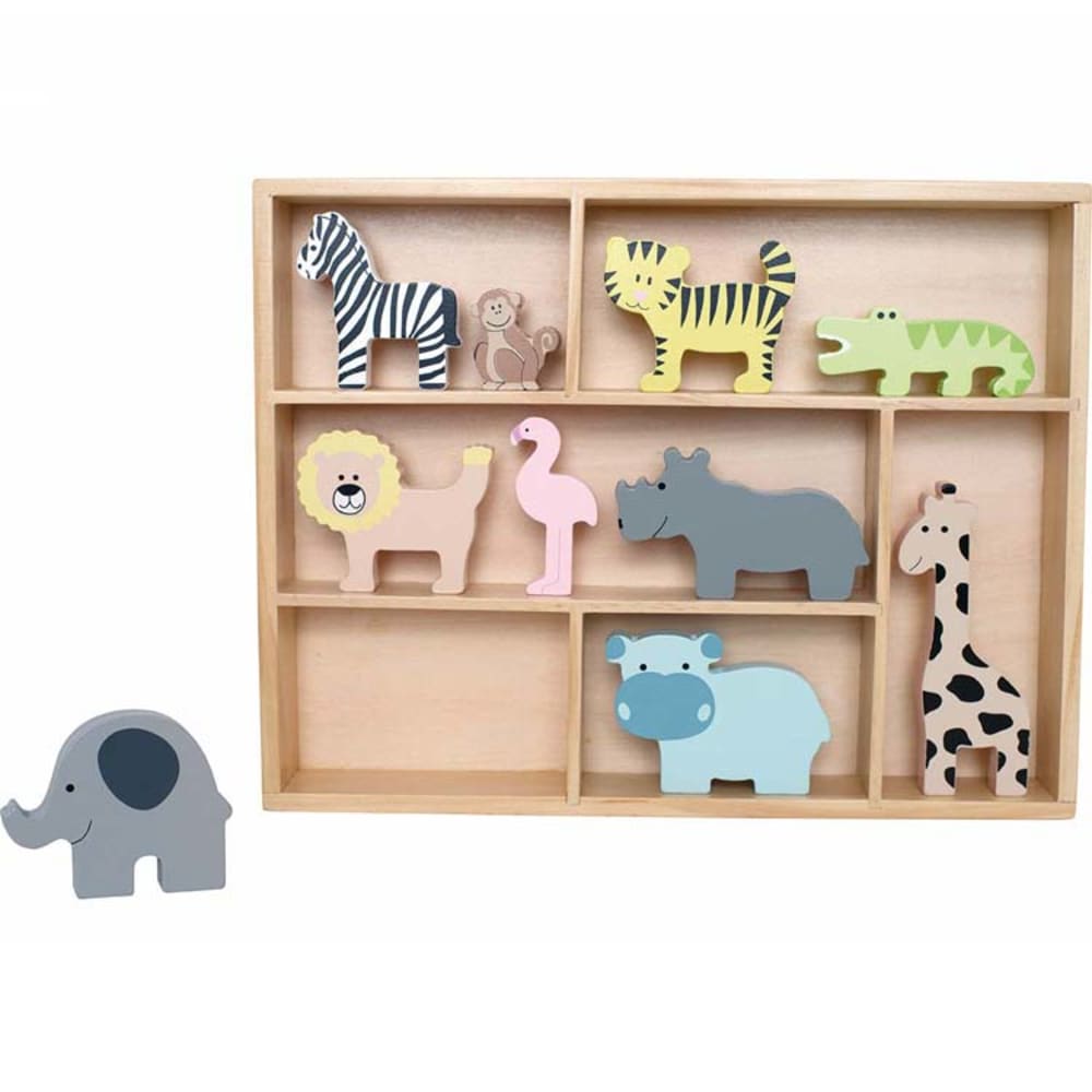 Etagère avec animaux safari