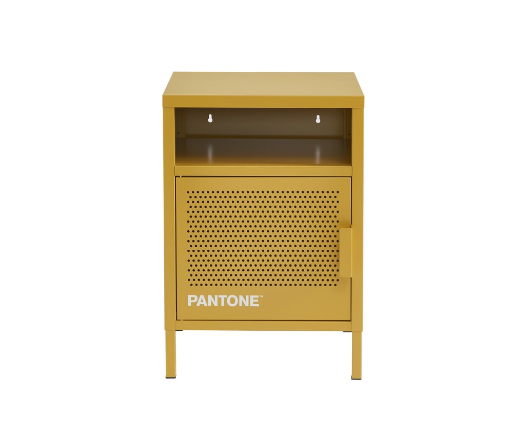 Table de chevet métal jaune moutarde 40cm