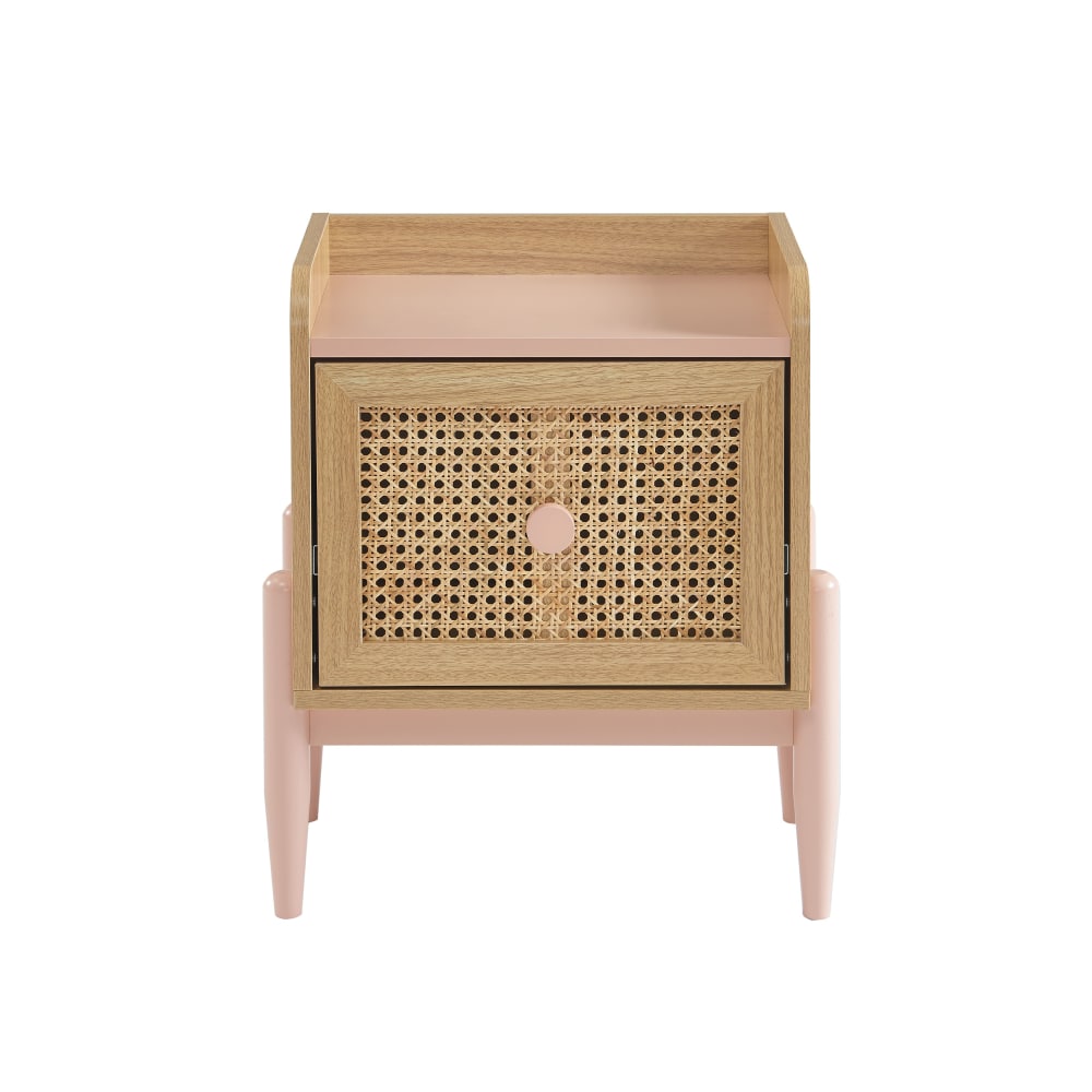 Table de chevet enfant rose et cannage rotin 1 tiroir - Maisons du Monde