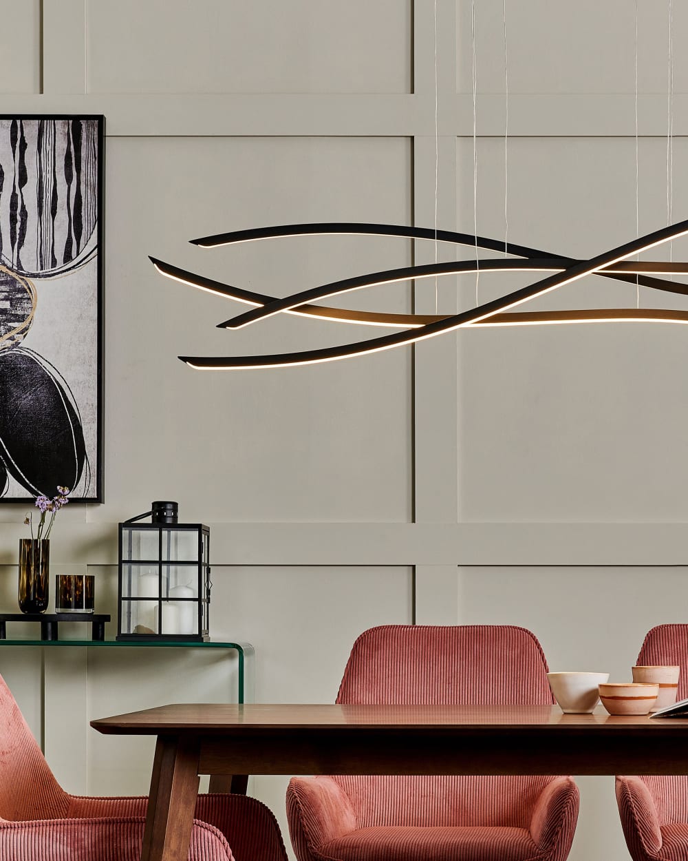Lampe led suspendue métal noir — vue 3
