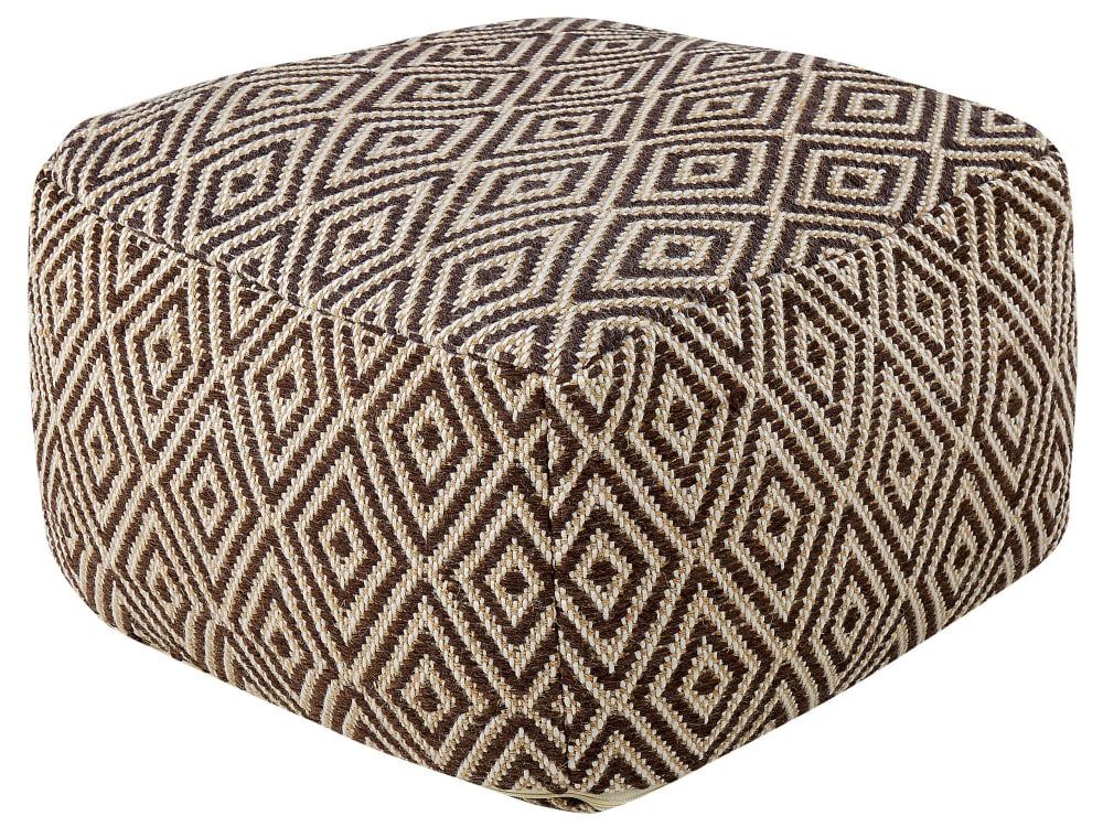 Pouf en tissu marron - 60x40cm