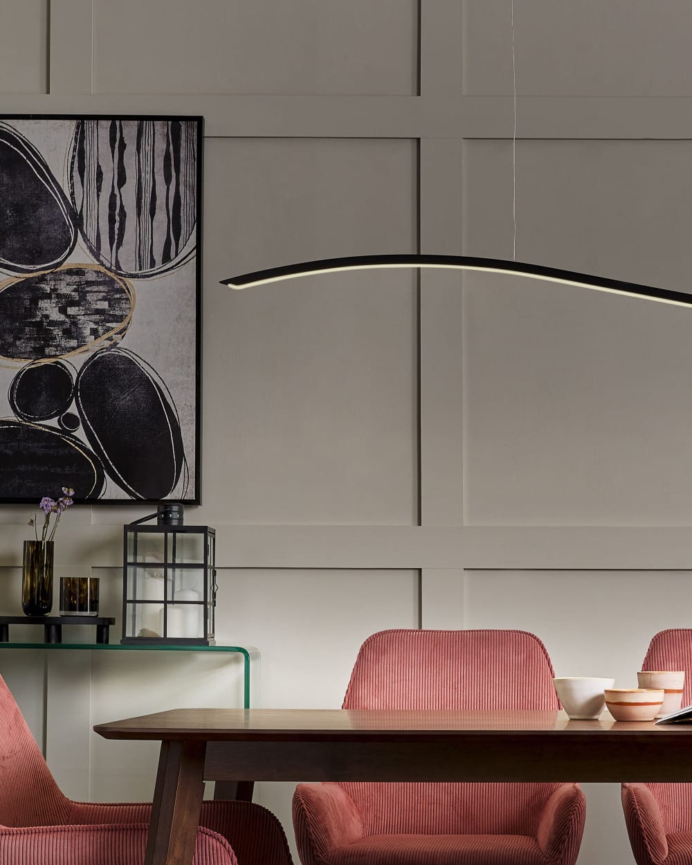Lampe led suspendue métal noir — vue 3