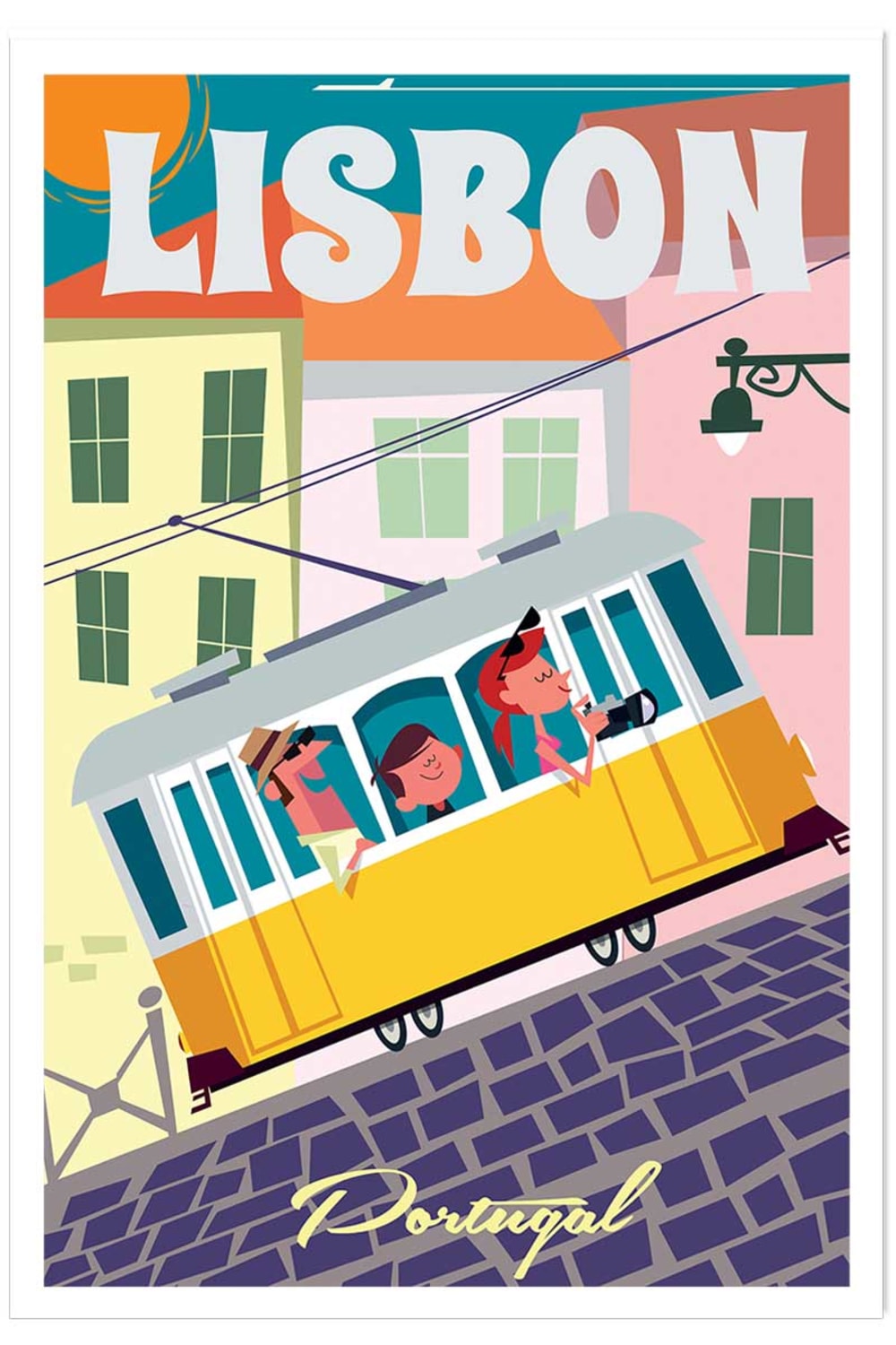 Affiche un week end à Lisbonne sans cadre 30x45 cm