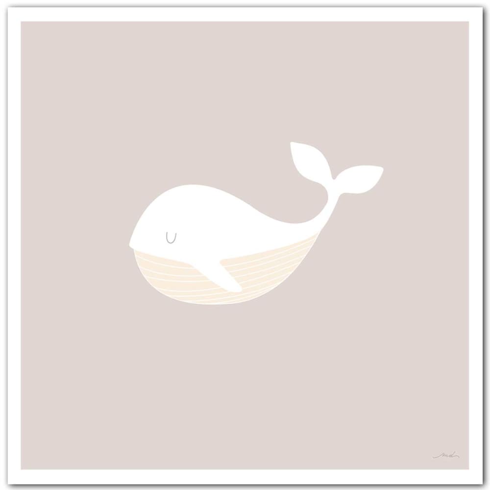 Affiche enfant baleine oh sans cadre 50x50 cm