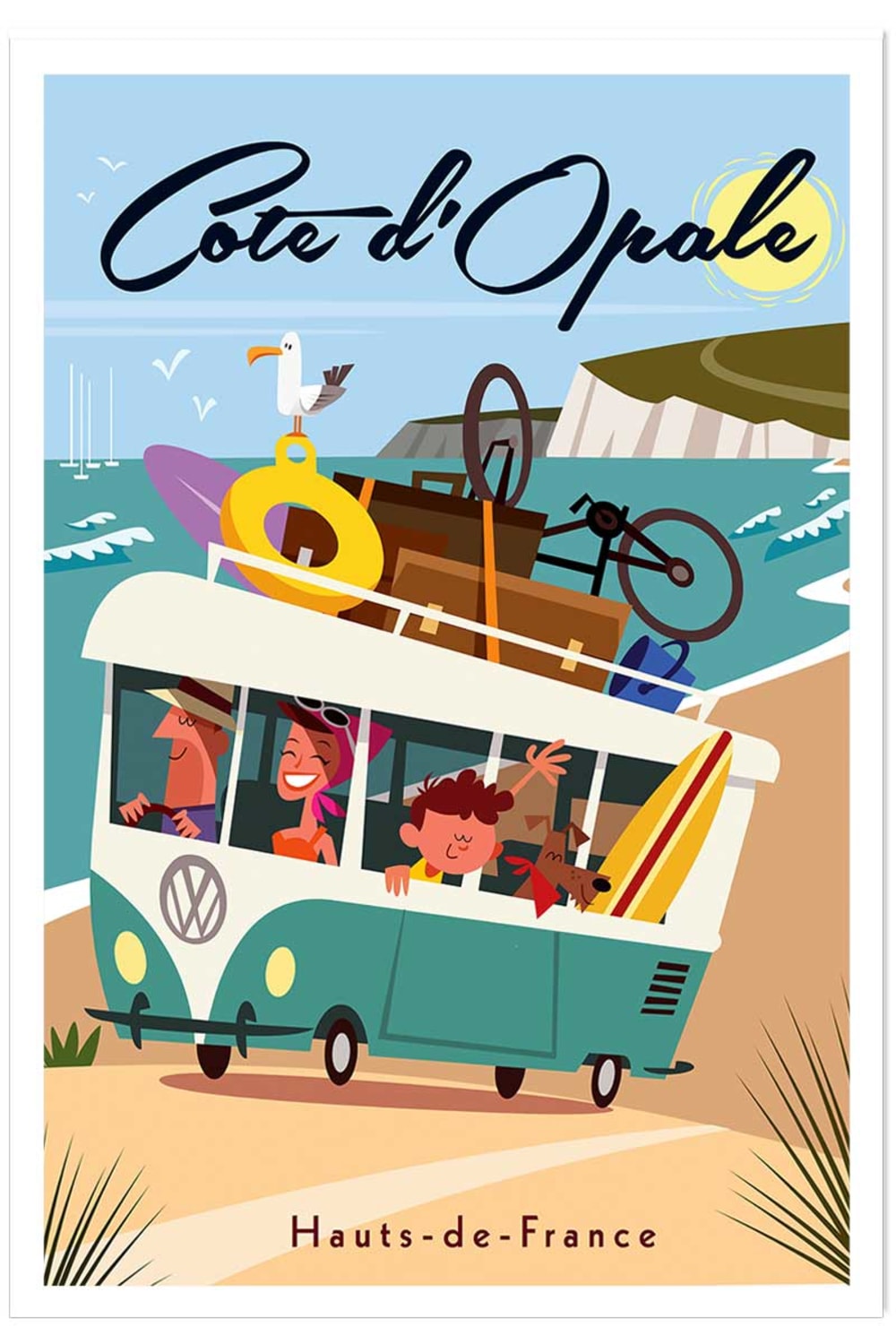 Cartel côte d'opale sin marco 40x60cm