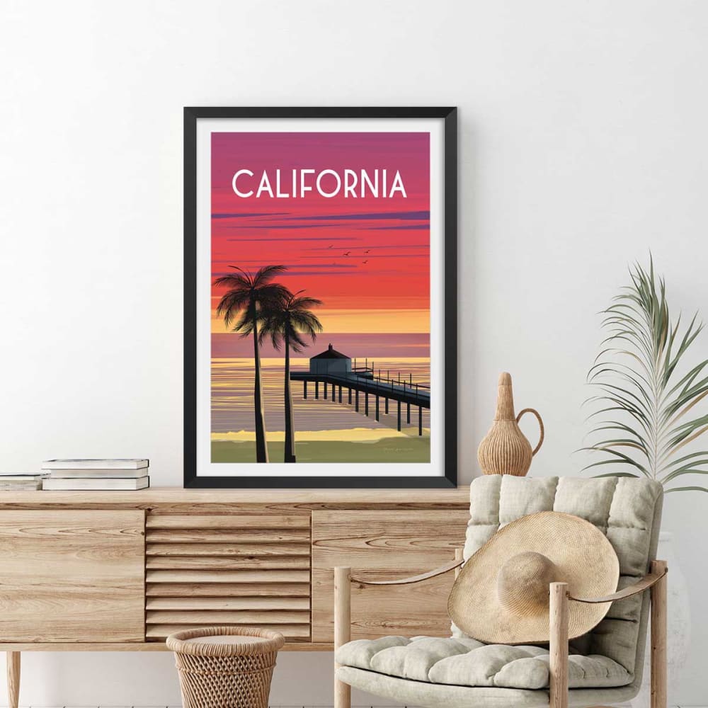 Poster città viaggio california dream sin marco 40x60cm - Hexoa