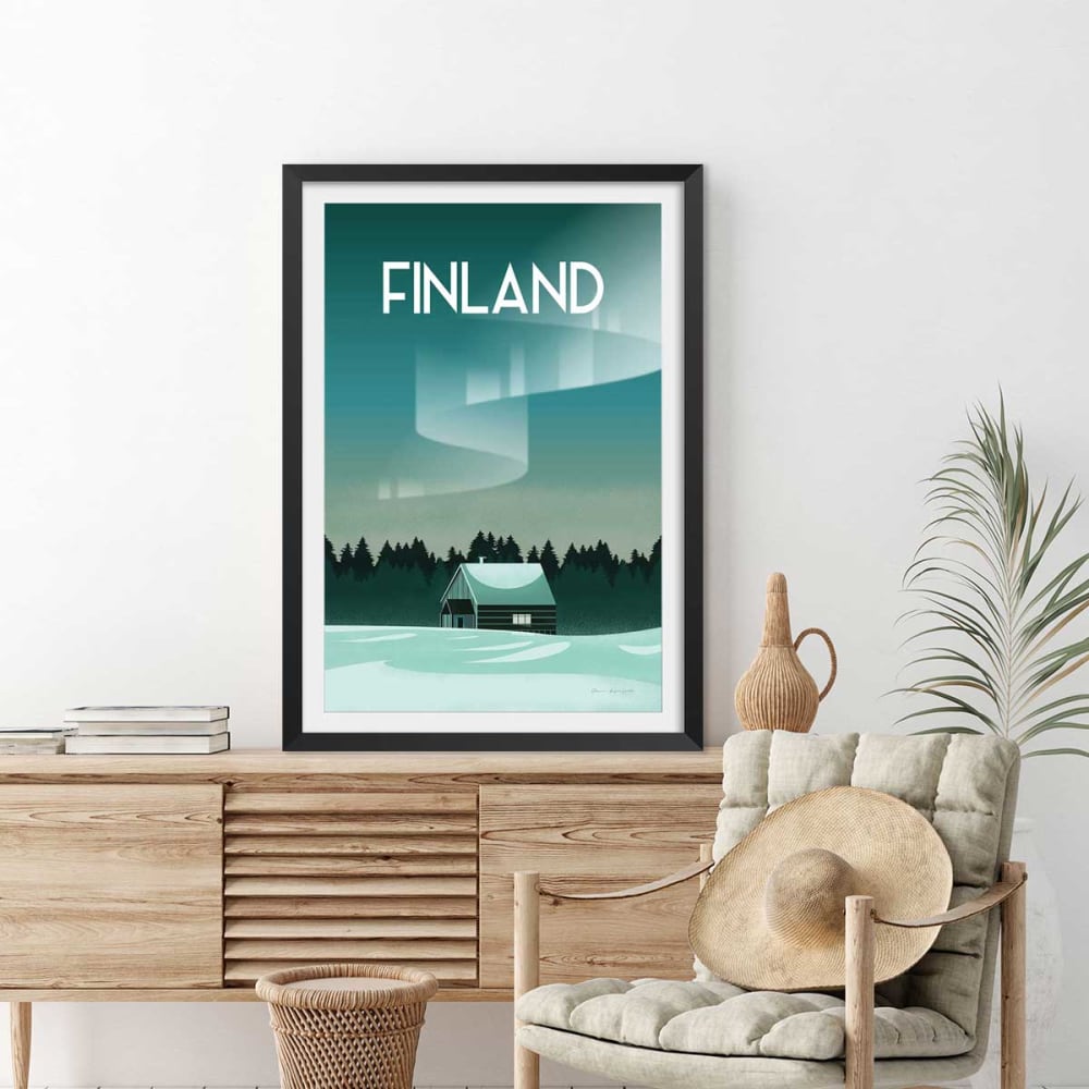 Póster de viaje de laponia finlandesa. Sin marco 20x30cm - Maisons du Monde