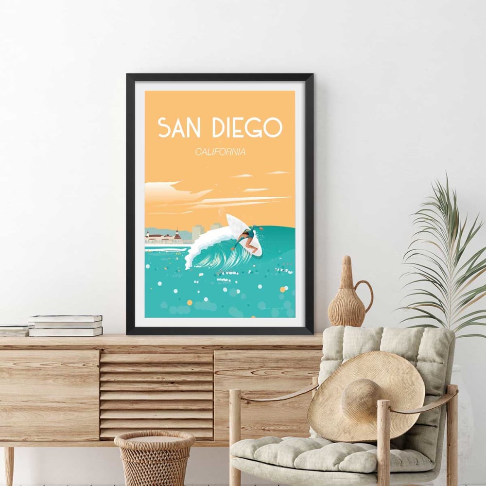 Poster città viaggio a san diego california sin marco 40x60cm -