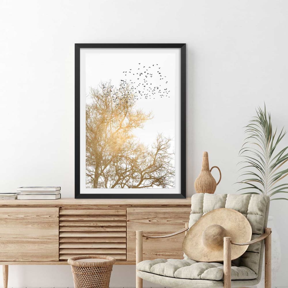 Cartel dibujo «cielo dorado» sin marco 40x60cm - Maisons du Monde