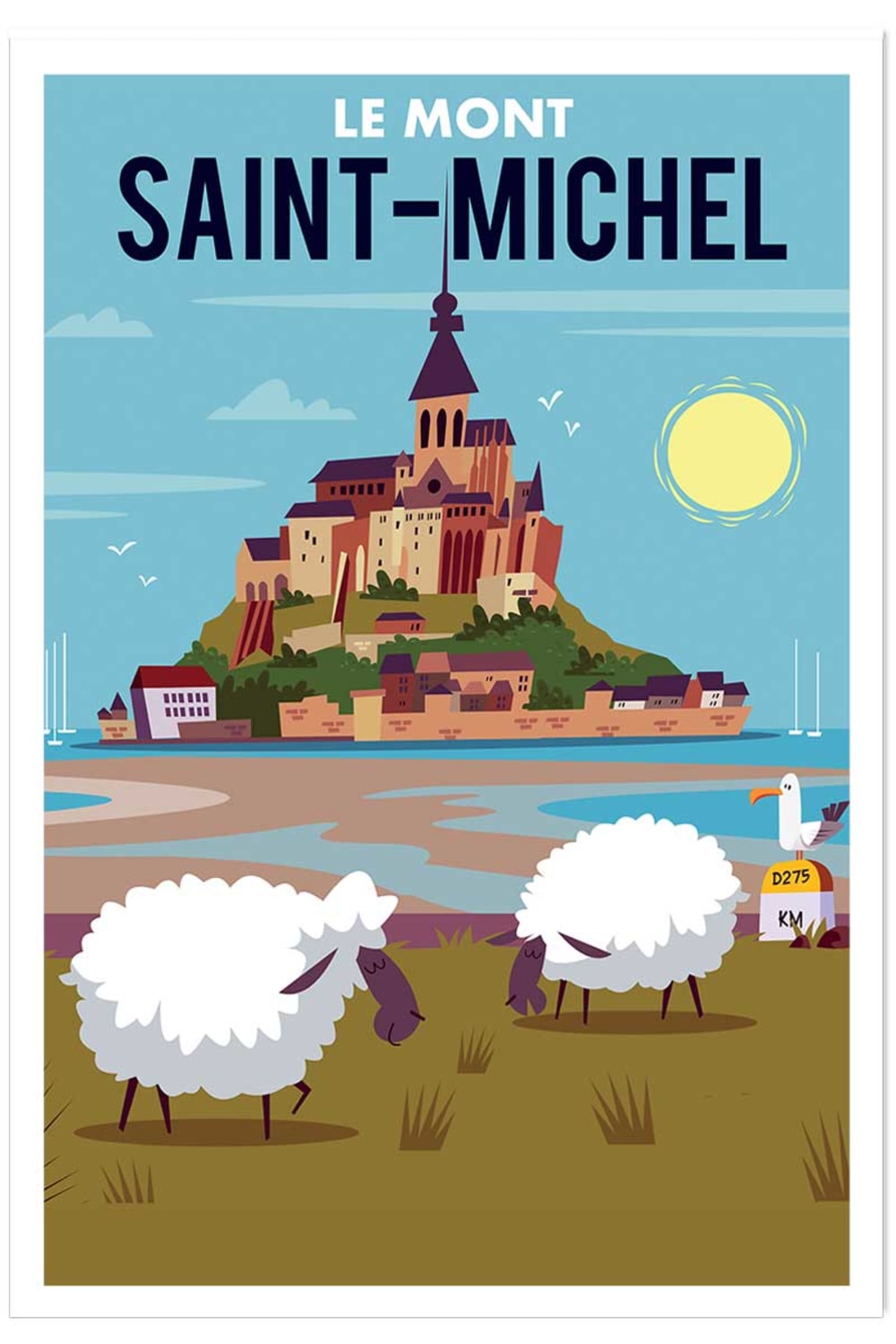 La locandina di mont-saint-michel sin marco 20x30cm - Modello Vintage - Multicolore - Carta