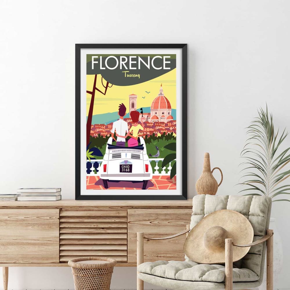 Póster de viaje de florencia con marco negro 20x30cm - Maisons du Monde