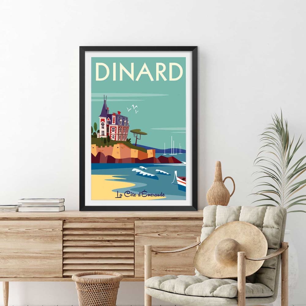 Póster de viaje de dinard con marco negro 60x90cm - Maisons du Monde