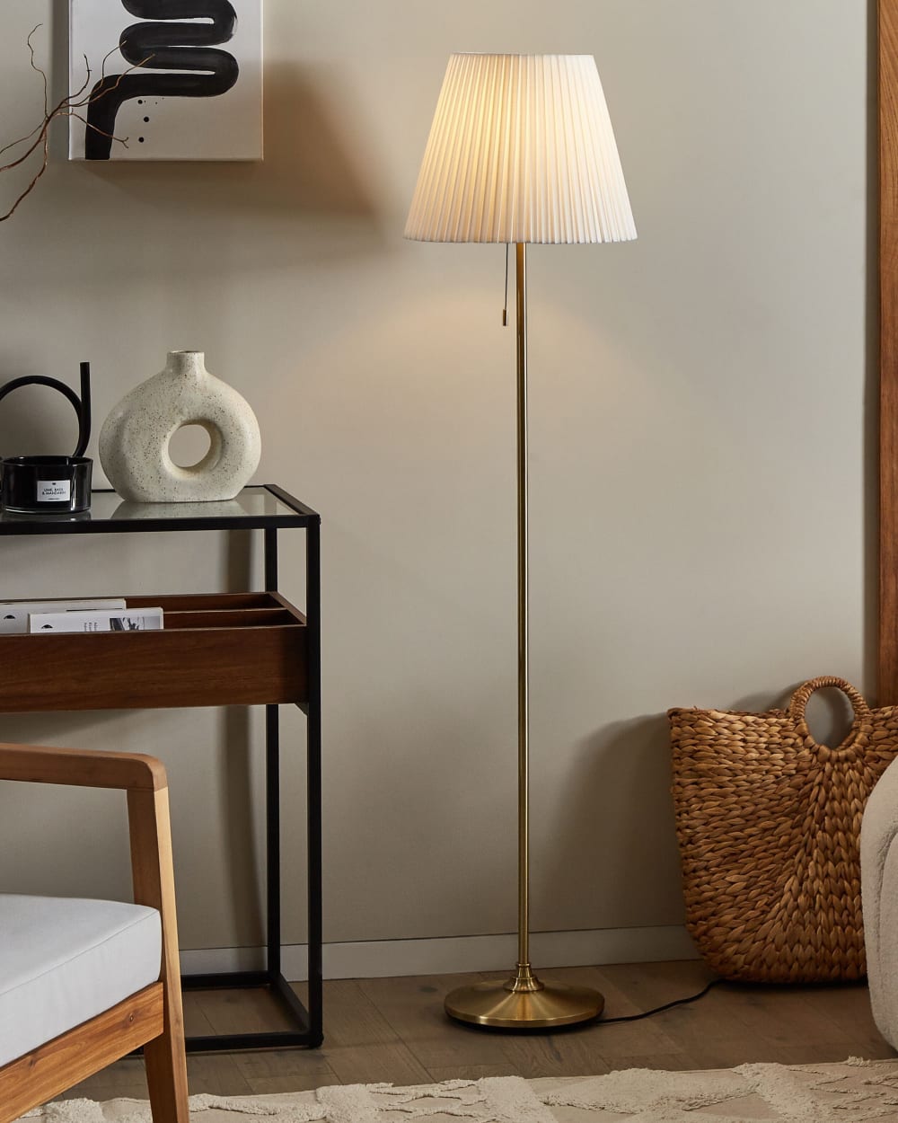 Lampadaire métal laiton — vue 3