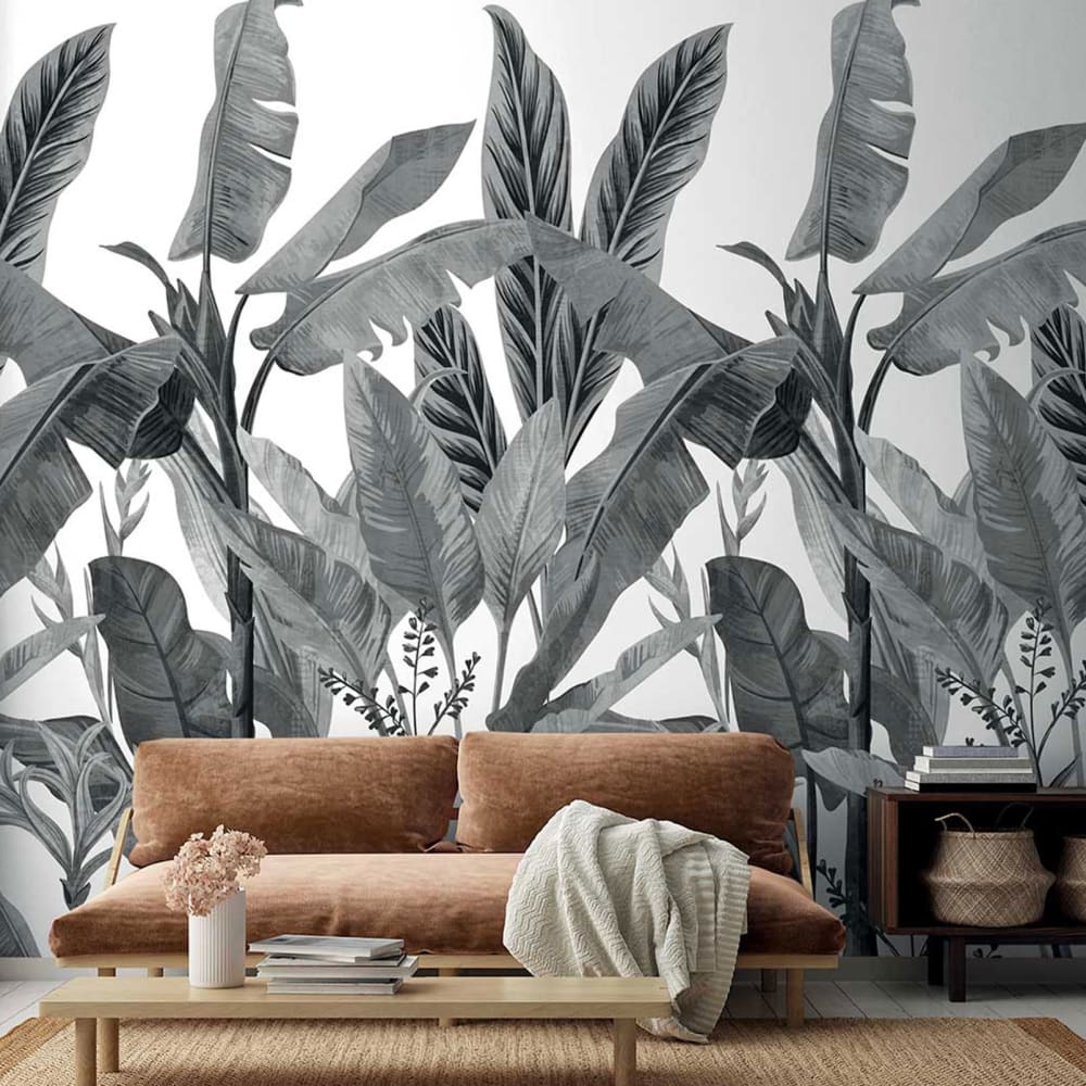 Papier peint bananier en monochrome 159x280 cm cm