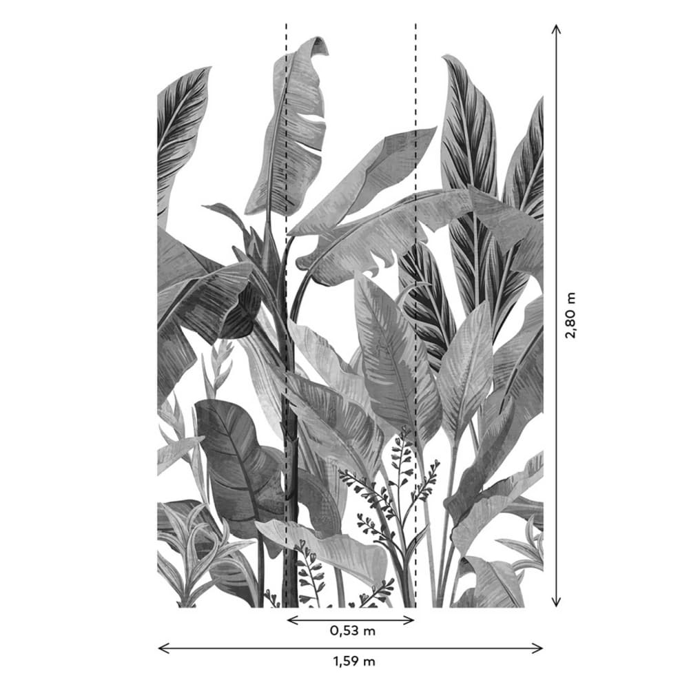 Papier peint bananier en monochrome 159x280 cm cm — vue 3