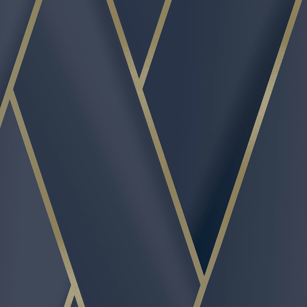 Papier peint géométrique bleu d'or 0,53 m × 10 m — vue 4