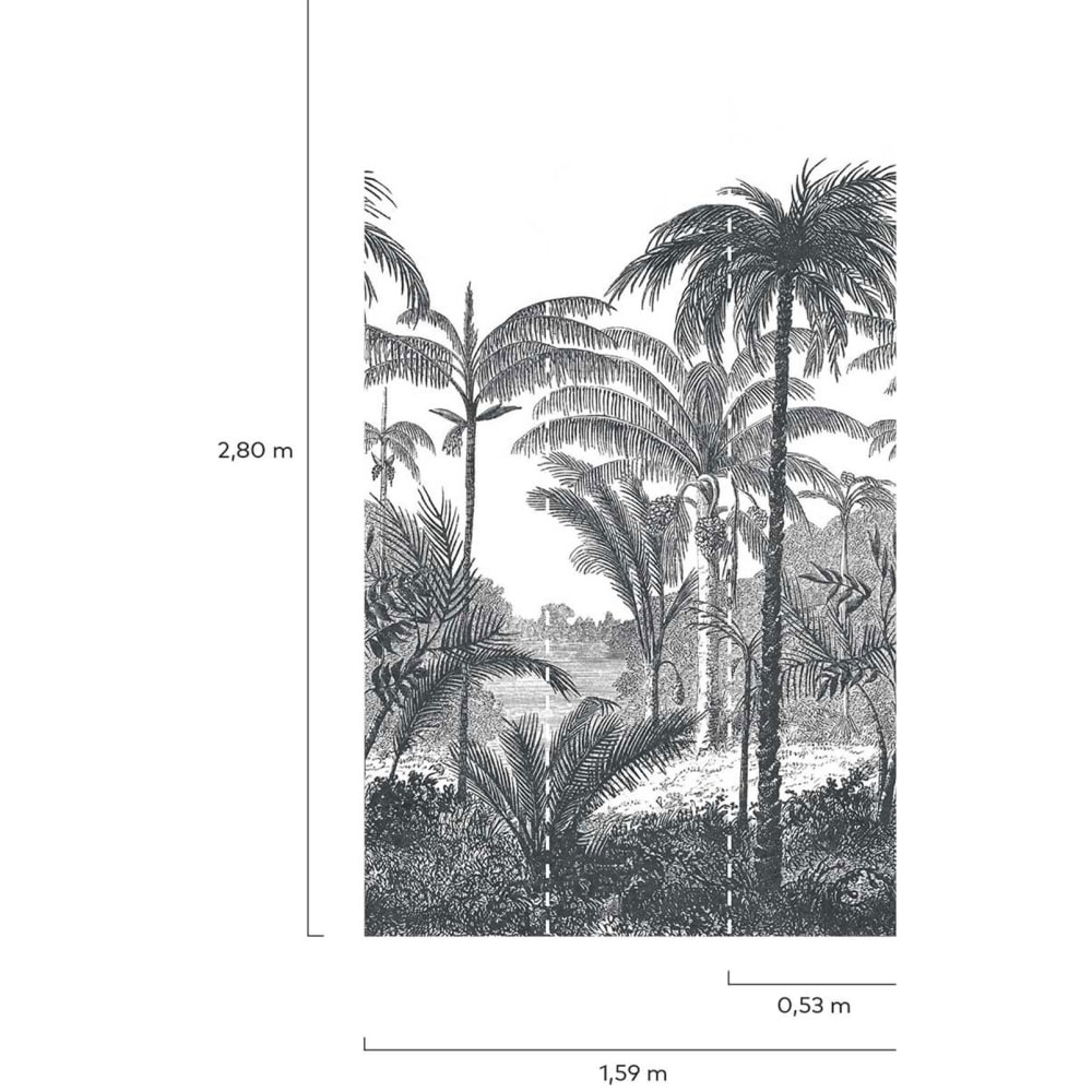 Papier peint jungle cocotier 159x280 cm cm — vue 3