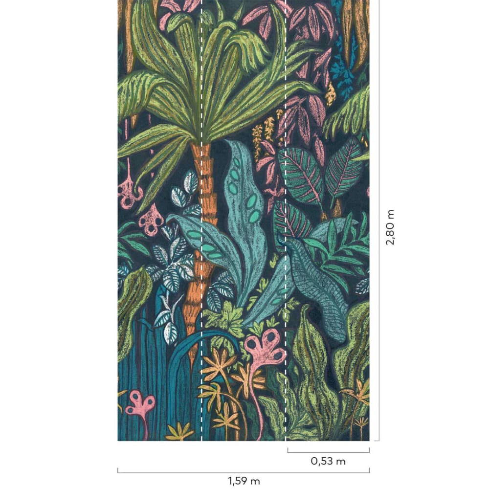 Papier peint tropical psyché 159x280 cm cm — vue 3