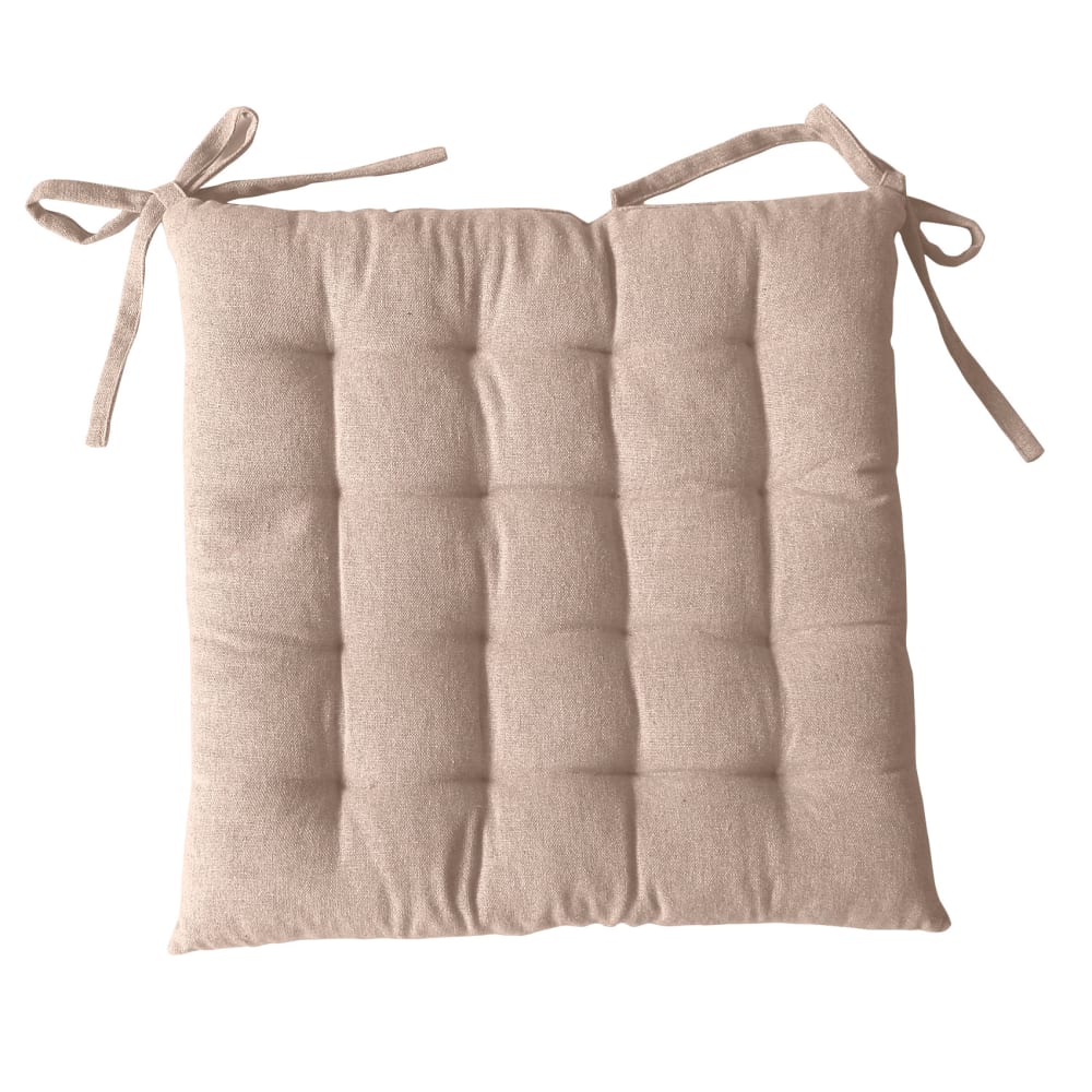 Galette de chaise en coton recyclé naturel 38x38 cm
