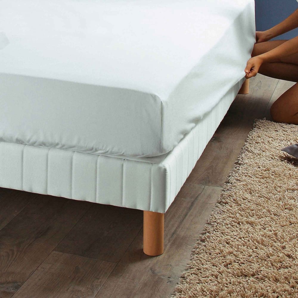 Protège-matelas housse molleton blanc 90x190 - Maisons du Monde