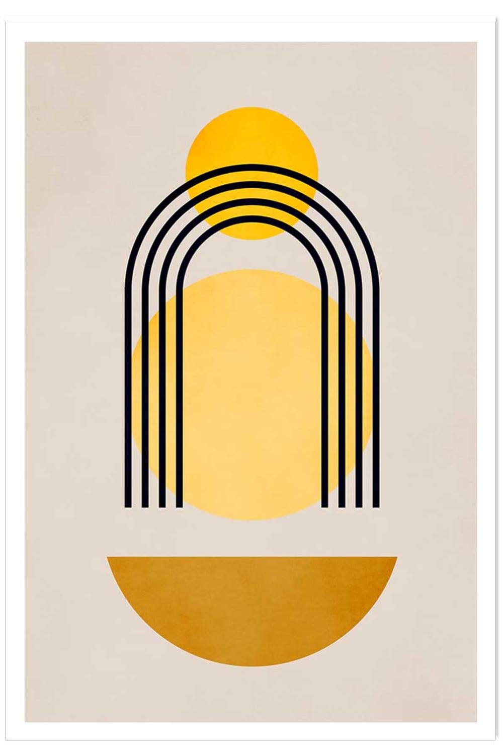 Affiche dessin abstrait ""bauhaus n°5"" sans cadre 60x90 cm