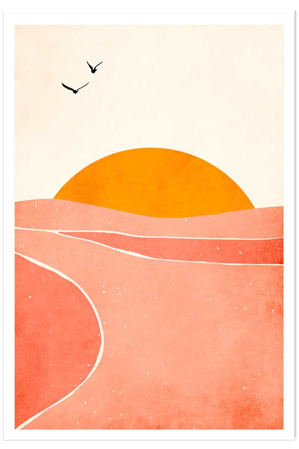 Affiche graphique danse avec le soleil sans cadre 20x30 cm