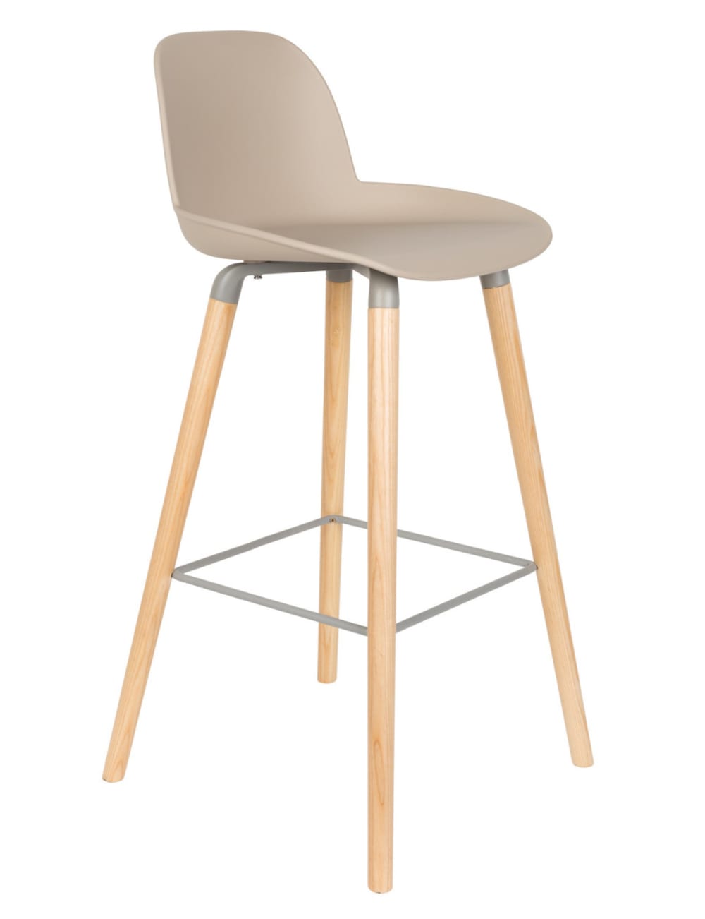 Tabouret de bar en polypropylène taupe clair - Maisons du Monde