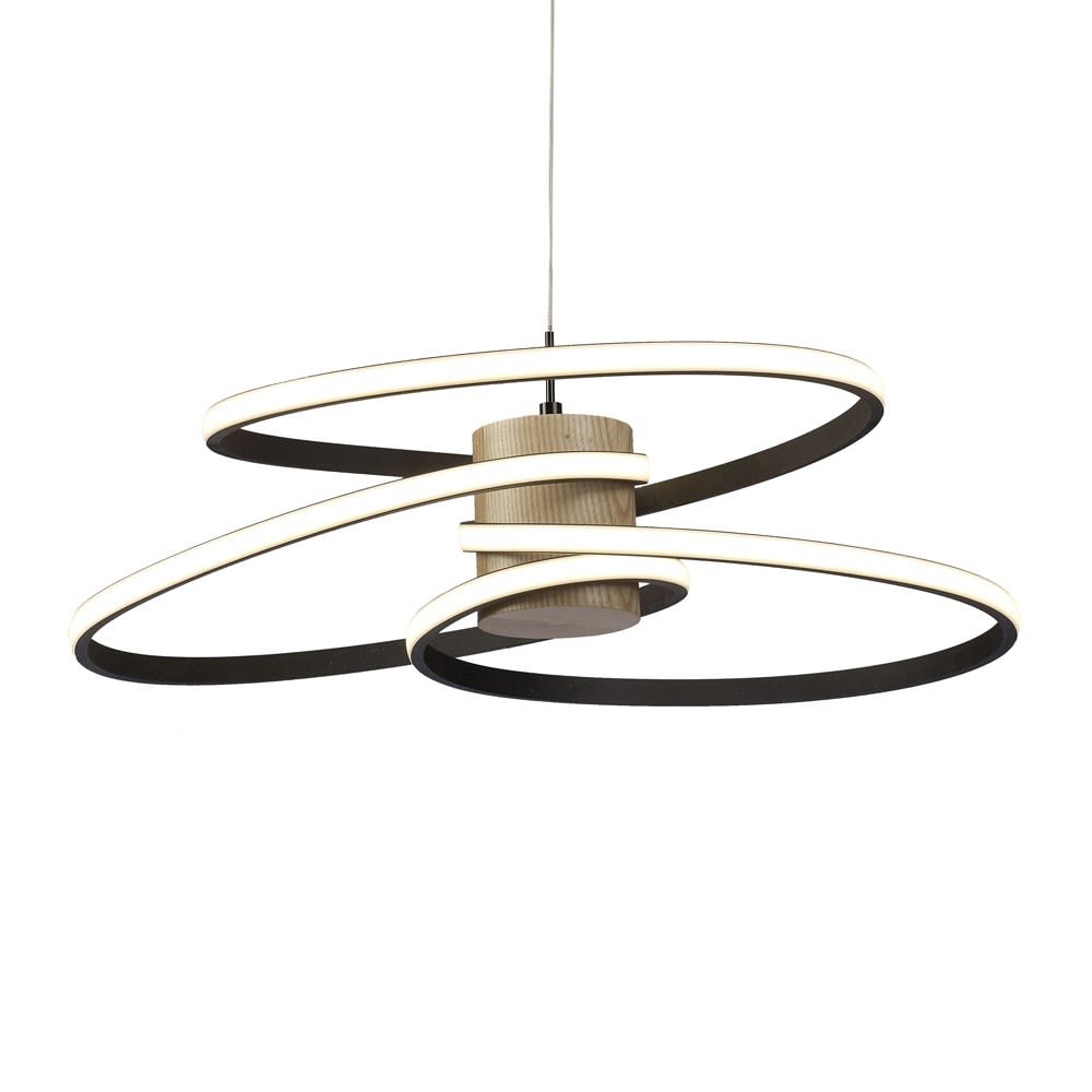 Suspension led moderne originale avec des parties en bois et spirale — vue 4