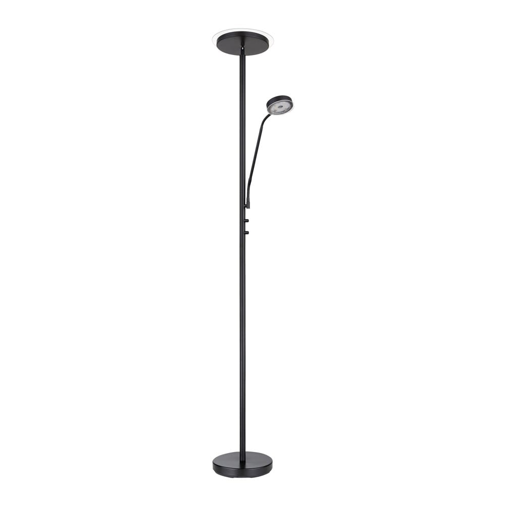 Lampadaire modeno noir mat avec 2 lumières et bras de lecture réglable — vue 4