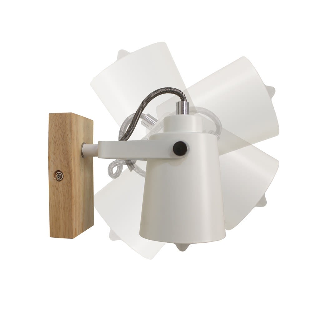 Spot nordique en bois et métal pour plafond ou mur blanc 1xe14 — vue 4