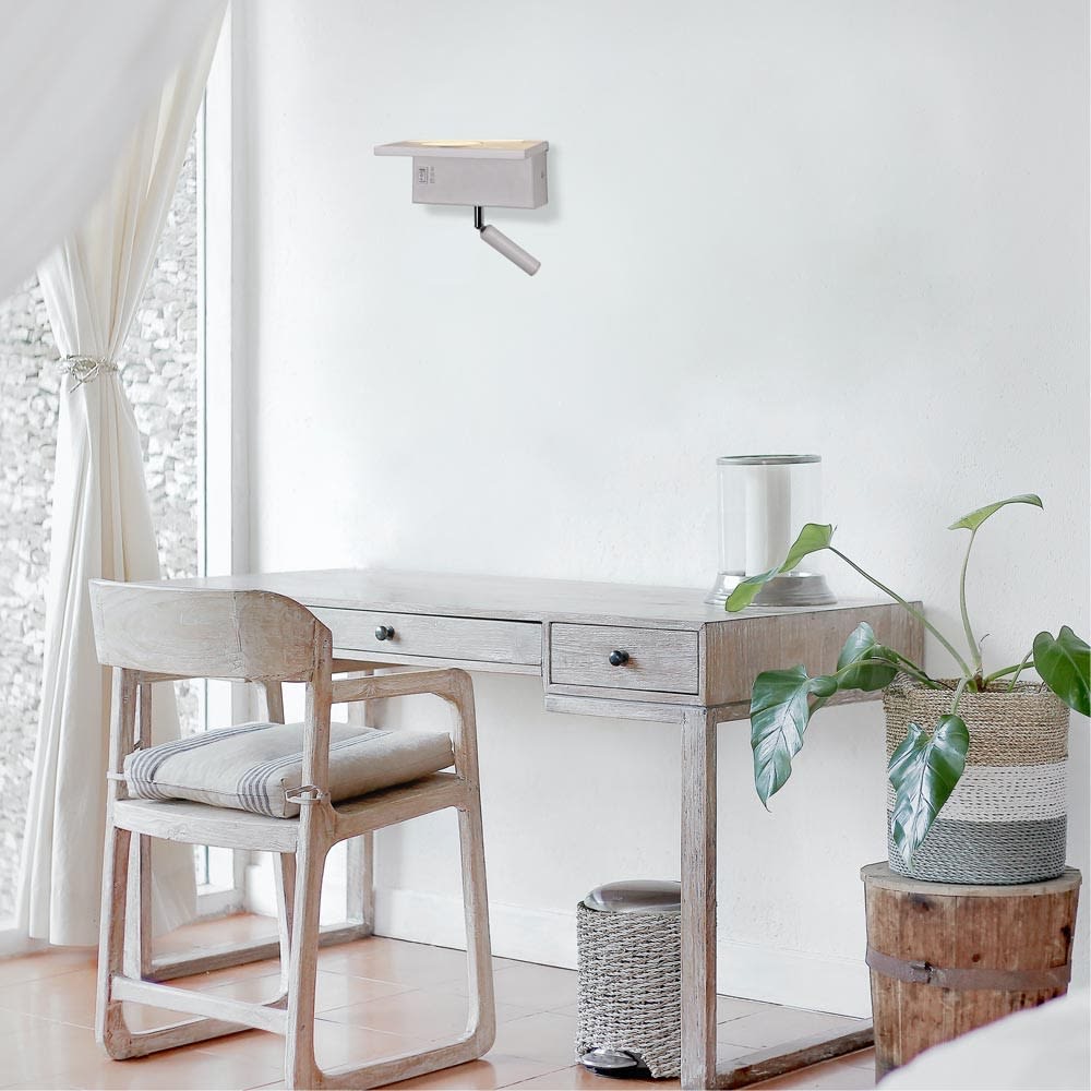 Aplique pared blanco con 2 luces led independientes y puerto usb - Maisons du Monde
